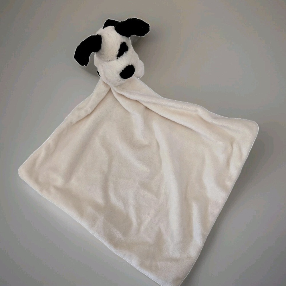 Jellycat Lovey Baby‎ Security Blanket Plush Toy Puppy Cream Black